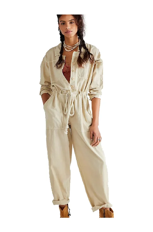 Women's Comfortable Clothes For Weekends Free People Quinn Coveralls In Thistle Seed