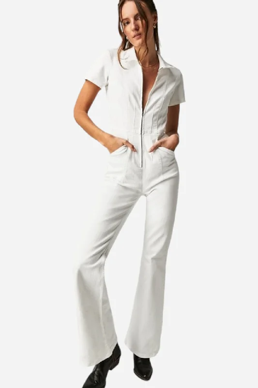 Women's Clothes For Work Free People Jayde Flare Jumpsuit Pure White