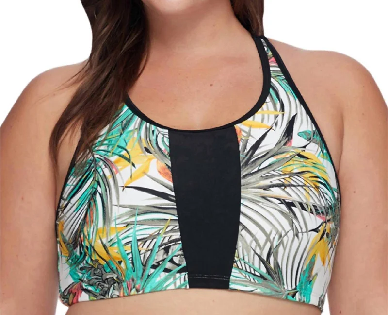 Women's Athletic Outfit High Neck Bikini Top - Plus In Folia Adley