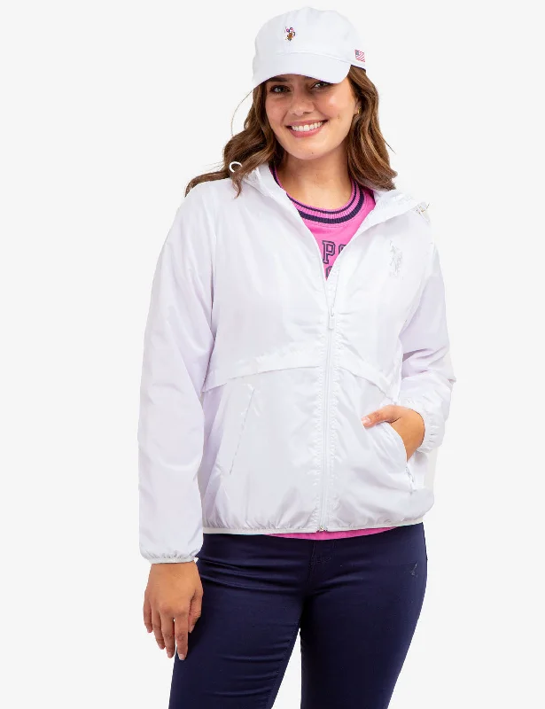 Women's Outdoor Attire HOODED ZIP FRONT WINDBREAKER