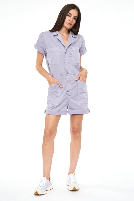 Stylish Women's Outerwear Apparel Pistola Parker Short Sleeve Romper in Plumeria