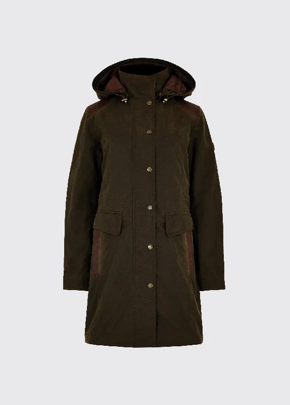 Women's Stylish Outdoor Outfit Blacklion Waxed Cotton Jacket - Olive