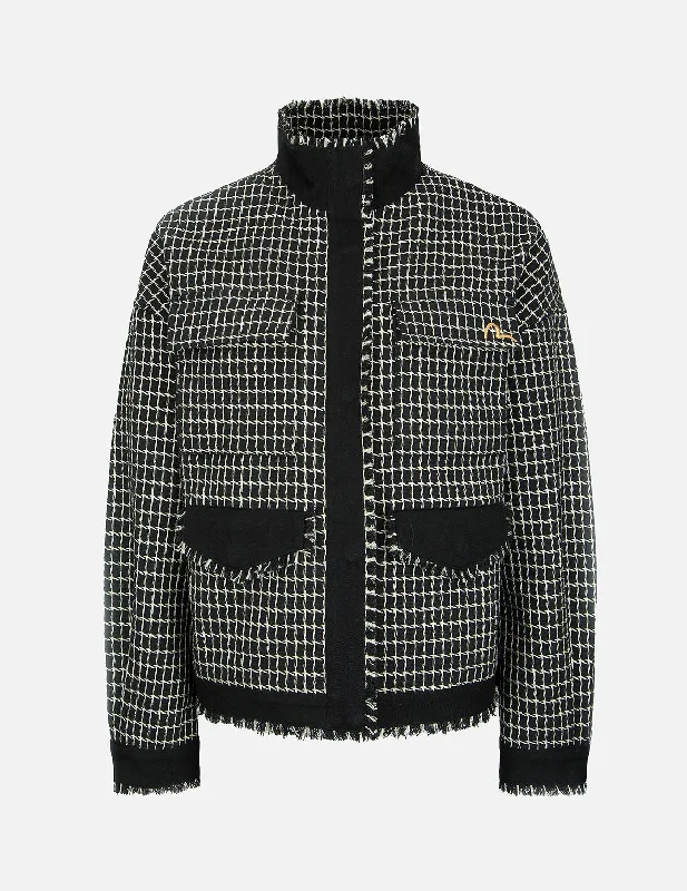 Women's Contemporary Clothing Metallic Wool Tweed Jacket