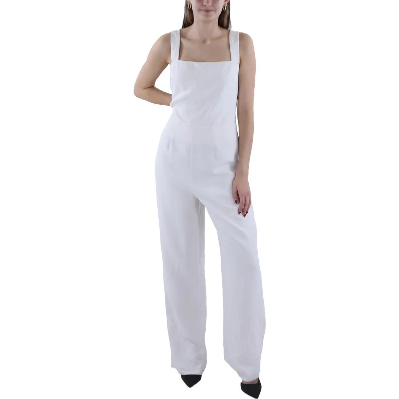 Women's Weekend Outfit Womens Solid Wide Leg Jumpsuit