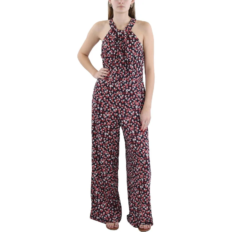 Plus-Size Women's Garments Womens Floral Print Wide Leg Jumpsuit