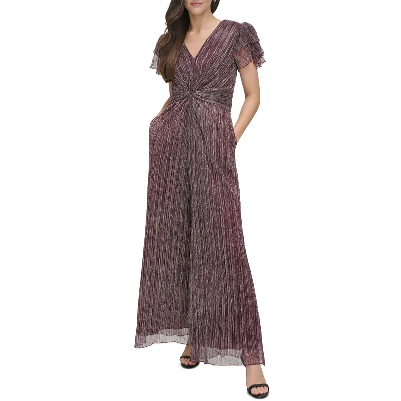 Women's Travel Attire Womens Shimmer Textured Jumpsuit