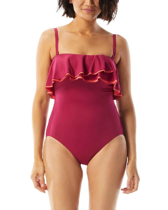 Affordable Women's Clothes Coco Contours Agate Ruffle Bandeau One-Piece