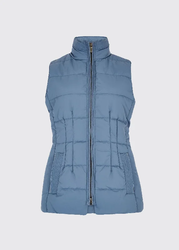 Charming Women's Garments Spiddal Quilted Gilet -Slate Blue-Size EU 36