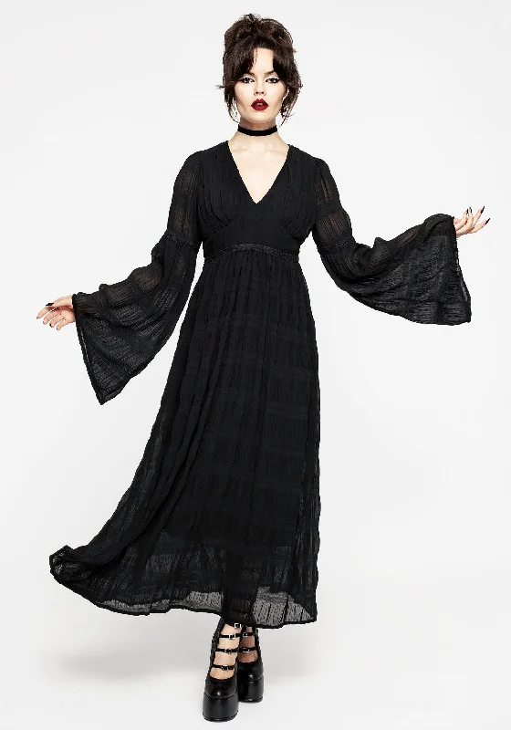 Women's Classic Outfit Deirdre Flute Sleeve Maxi Dress