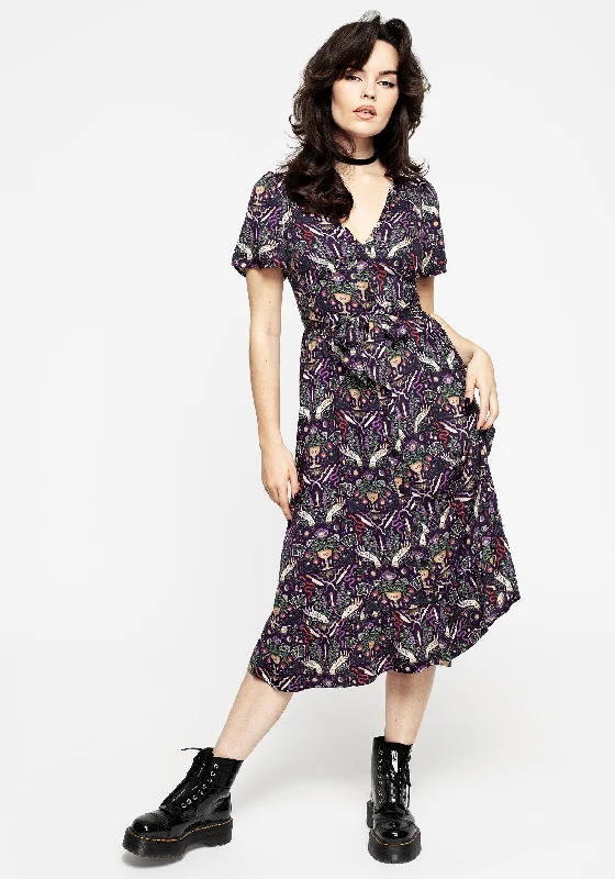 Chic Clothing For Women Modern Mystic Button Up Midi Dress