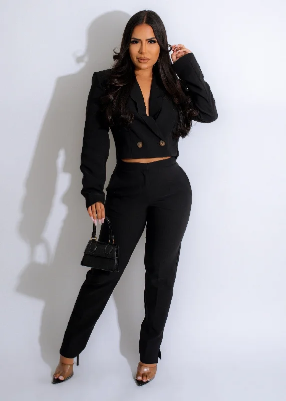 Vintage-Inspired Women's Apparel Bossy Mood Pant Black