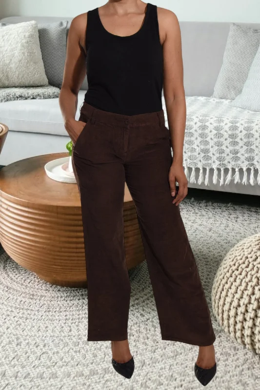 Women's Seasonal Garments Dark Brown  Pants