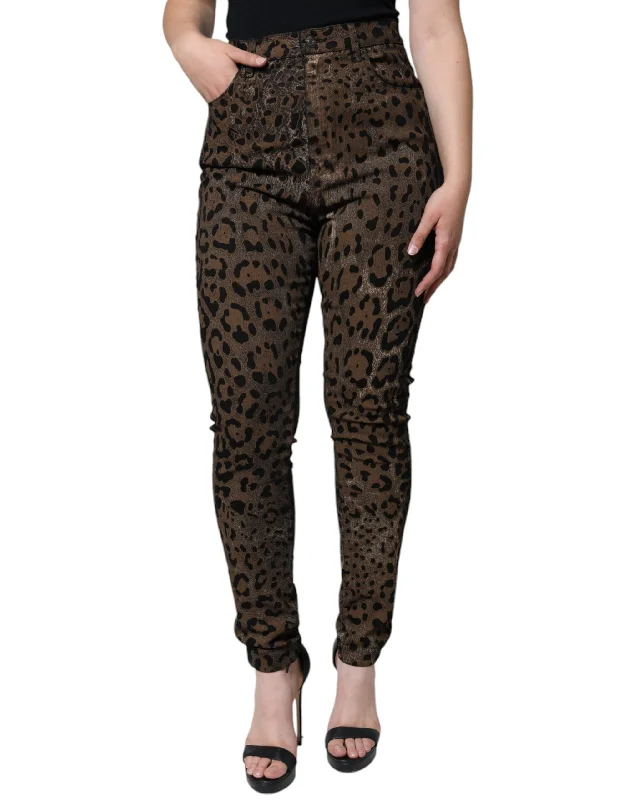 Women's Loungewear Clothes Dolce & Gabbana  Leopard Cotton Skinny blue Women's Jeans