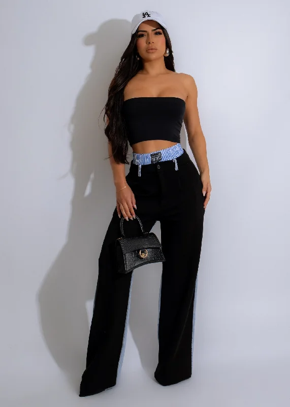 Women's Trendy Clothing Full Of Love Denim Pant Black