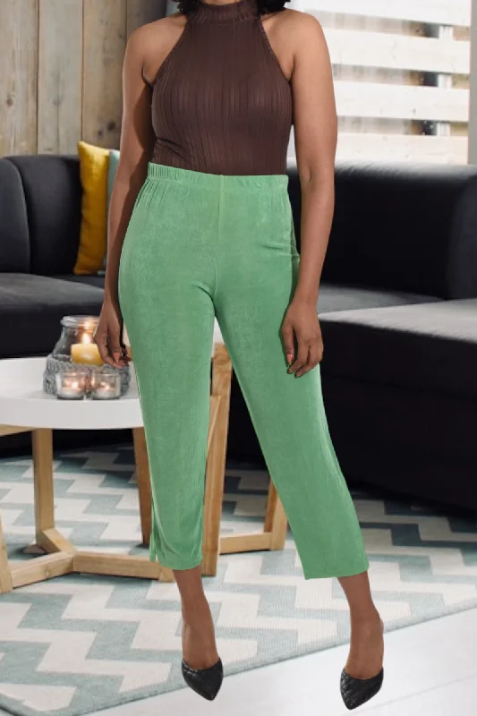 Women's Apparel And Garments Green Elastic Pants