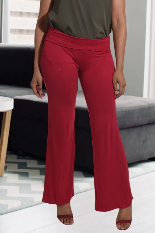 Charming Women's Outfit For Special Occasions Ladies Red Stretch Pants