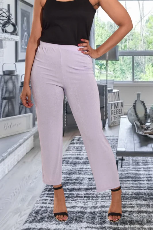 Women's Versatile Apparel Light Lilac Elastic Pants