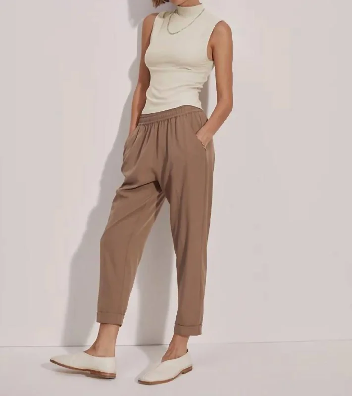 Women's Clothing For Casual Outings Oakland Turn-Up Taper 25" Pant In Taupe Stone