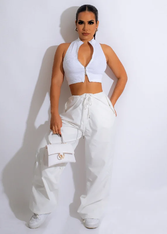 Comfortable Women's Clothing Private Parachute Pants White