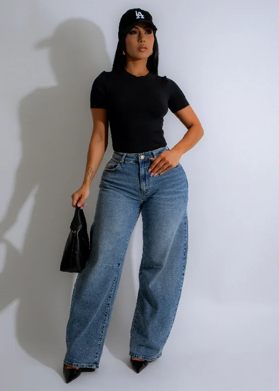 Stylish Women's Garments Vintage Horizon Barrel Jeans Denim