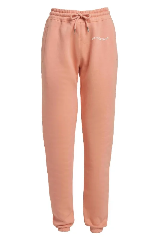 Women's Vintage Garments Women's Organic Cotton Jogger Pants In Salmon