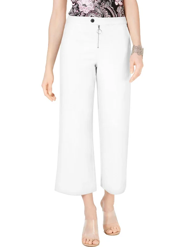 Women's Vacation Garments Womens Wide-Leg Mid-Rise Ankle Pants