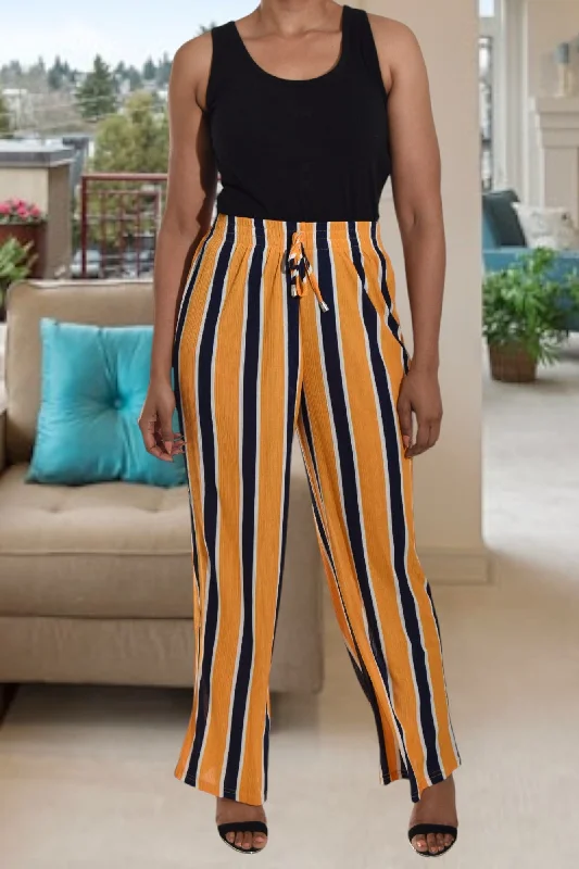 Women's Luxury Apparel Yellow Stripe Pants